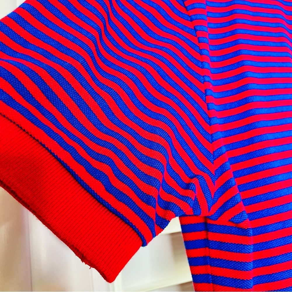 🩷 POLO RALPH LAUREN MENS SIZE MEDIUM RED BLUE STRIPED PENBROOK COTTON GREAT - Picture 4 of 7
